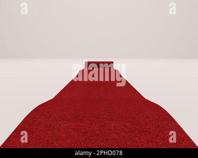 tapis rouge classique sur fond blanc. 3d illustration du rendu Banque D'Images