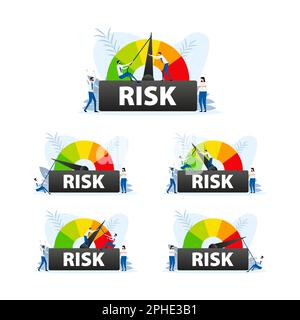 Indicateur de niveau de risque. Gérer et atténuer les risques pour un avenir sûr et réussi Illustration de Vecteur