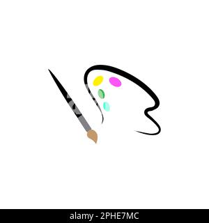 Icône de palette, icône Art, illustration vectorielle. Palette pinceau noir icône de dessin vecteur. Illustration de Vecteur