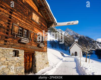 La chapelle du village de Gerstruben une collection classée d'anciennes fermes datant de 15. et 16. siècle. Les Alpes d'Allgaeu (Allgaeuer Alpen) nea Banque D'Images