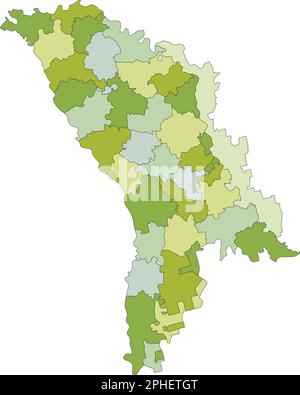 Carte politique modifiable très détaillée avec des couches séparées. Moldavie. Illustration de Vecteur