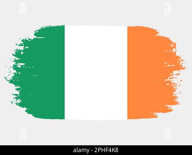 Grunge artistique drapeau de l'Irlande isolé sur fond blanc. Texture élégante du drapeau national Illustration de Vecteur