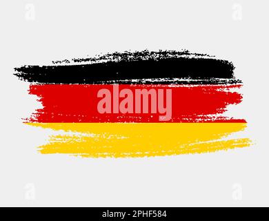Grunge artistique drapeau brush de l'Allemagne isolé sur fond blanc. Texture élégante du drapeau national Illustration de Vecteur
