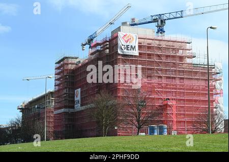 Développement de logements en construction. Newtown. Malahide Road (à proximité du centre commercial Clarehall). Dublin 17. Mars 2023. Banque D'Images