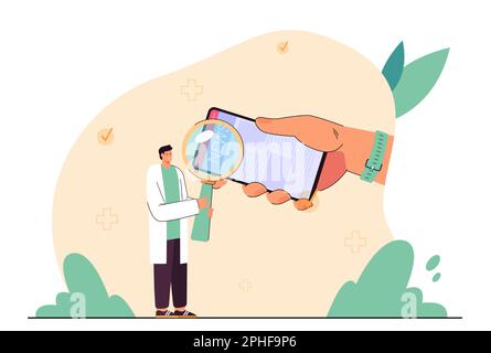 Utilisez votre téléphone portable pour rechercher des informations médicales Illustration de Vecteur