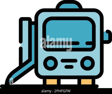 Icône du métro accessible. Outline accessible Metro train vecteur icône pour la conception de sites Web isolé sur fond blanc couleur plat Illustration de Vecteur