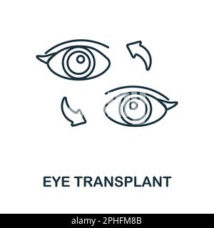 Icône de ligne de transplantation oculaire. Signe d'élément de la collection de transplantation. FLAT Eye Transplant contour de l'icône signe pour la conception de Web, infographies et plus encore. Illustration de Vecteur