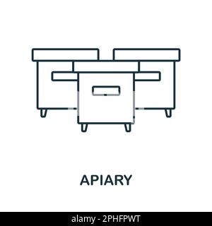 Icône de ligne apilaire. Icône monochrome simple Apiary Outline pour les modèles, la conception Web et les infographies Illustration de Vecteur