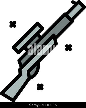 Icône Safari fusil. Outline Safari carabine vecteur icône pour la conception de Web isolé sur fond blanc couleur plate Illustration de Vecteur