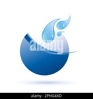 Concept d'économie et de conservation de l'eau contre la sécheresse. Pénurie d'eau et concept de crise. Logo Vector. Illustration de Vecteur