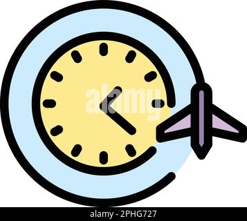 Icône décalage horaire. Outline Jet Lag Vector Icon pour la conception de sites Web isolé sur fond blanc couleur plat Illustration de Vecteur