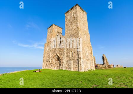 Reculver Towers and Park, près de Herne Bay dans le Kent, Angleterre Banque D'Images