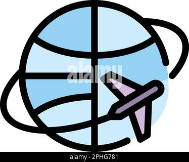 Icône de décalage horaire international. Outline International jet Lag vector icône pour la conception de sites Web isolé sur fond blanc couleur plat Illustration de Vecteur