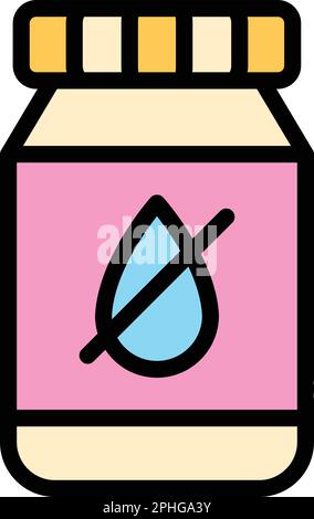 Icône de boîte de pilules médicales. Outline Medical Pills jar vecteur icône pour la conception de Web isolé sur fond blanc couleur plat Illustration de Vecteur