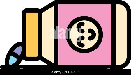 Icône de pilules médicales. Outline Medical Pills Vector icône pour la conception de sites Web isolé sur fond blanc couleur plat Illustration de Vecteur