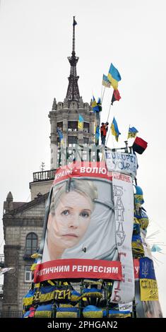 Kiev - Ukraine - 15 décembre 2013. Les événements de la Révolution de la dignité sur l'Euromaidan dans la capitale de l'Ukraine, Kiev, en 2013 Banque D'Images