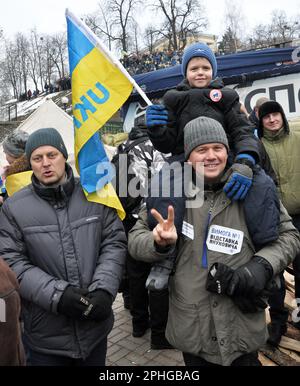 Kiev - Ukraine - 15 décembre 2013. Les événements de la Révolution de la dignité sur l'Euromaidan dans la capitale de l'Ukraine, Kiev, en 2013 Banque D'Images