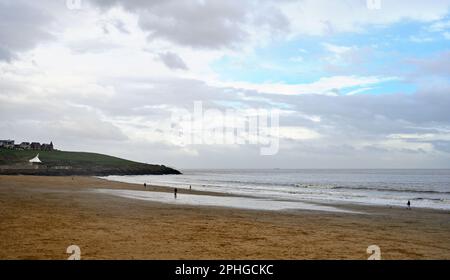 Hiver à Barry Island Beach, Whitmore Bay sur Bristol Channel, pays de Galles, Royaume-Uni Banque D'Images