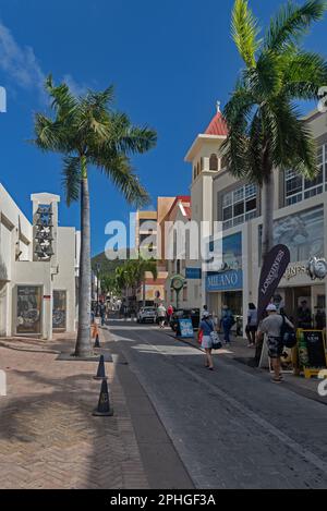 Centre ville de Philipsburg, St. Maarten, Caraïbes du Sud , Banque D'Images