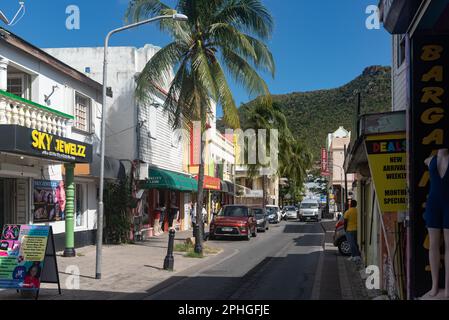 Centre ville de Philipsburg, St. Maarten, Caraïbes du Sud , Banque D'Images
