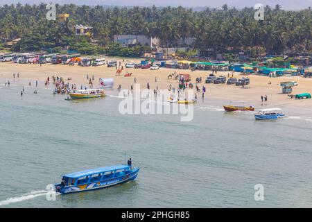 Vue sur la plage de Murudeshwar (Karnataka, Inde) Banque D'Images