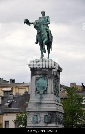 Statue équestre du Grand-Duc William II , ville de Luxembourg, Grand-Duché de Luxembourg, Europe, site classé au patrimoine mondial de l'UNESCO Banque D'Images