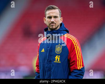 28th mars 2023 ; Hampden Park, Glasgow, Écosse : football de qualification euro 2024, Écosse contre Espagne ; Fabian Ruiz d'Espagne Banque D'Images