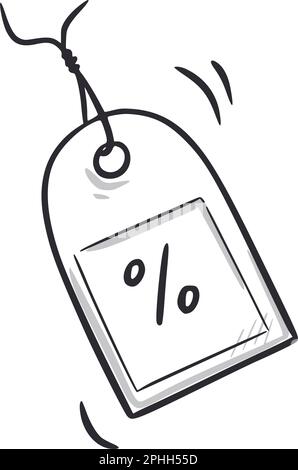 Bon de réduction bonus doodle Icon. Bon cadeau en forme d'icône représentant un dessin dessiné à la main. Programme de fidélité, concept de dessin de caniche-cadeau. Illustration vectorielle. Illustration de Vecteur