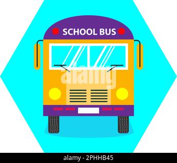 Vecteur d'illustration de bus scolaire sur la route, éducation Illustration de Vecteur