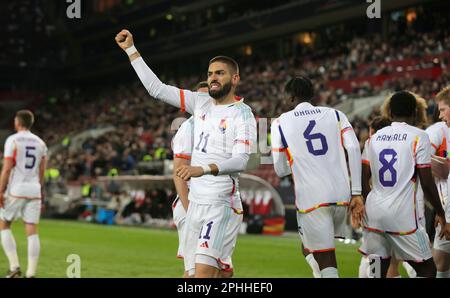 Cologne, Allemagne. 28th mars 2023. Firo: 03/28/2023, football, football: Équipe nationale DFB, jeu de pays masculin, discret, GER, Allemagne - bel, Belgique jubilation à 0:1 Belgique par CARRASCO/dpa/Alamy Live News Banque D'Images