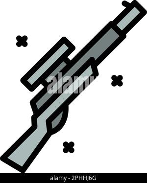 Icône Safari fusil. Outline Safari carabine vecteur icône pour la conception de Web isolé sur fond blanc couleur plate Illustration de Vecteur