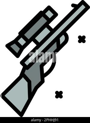 Icône Safari Gun. Outline Safari Gun vector Icon pour la conception de sites Web isolé sur fond blanc couleur plate Illustration de Vecteur