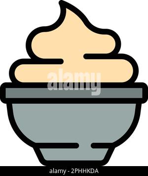 Icône crème Wasabi. Outline Wasabi crème vector icône pour le web design isolé sur fond blanc couleur plate Illustration de Vecteur