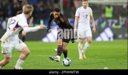 Cologne, Allemagne. 28th mars 2023. Firo: 28.03.2023, football, football: Équipe nationale DFB, jeu de pays pour hommes, homme, jeu amical GER, Allemagne - Belgique, BEL Felix Nmecha, action individuelle crédit: dpa/Alay Live News Banque D'Images