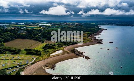 Point de l'Arcouest près de l'île de Brehat, Ile de Brehat, dans la Manche sur la côte de Bretagne en France Banque D'Images