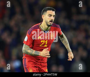 28th mars 2023 ; Hampden Park, Glasgow, Écosse : football de qualification euro 2024, Écosse contre Espagne ; Joselu d'Espagne Banque D'Images