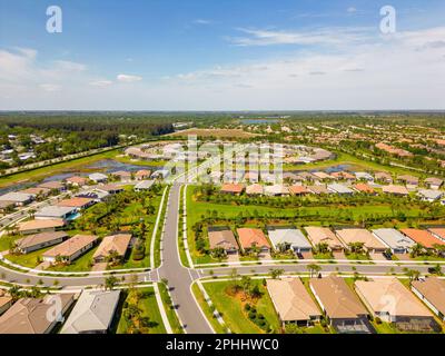 Quartiers de photo aérienne à Vero Beach Florida USA Banque D'Images