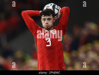 Cardiff, Royaume-Uni. 28th mars 2023. NECO Williams du pays de Galles lors du match de qualification au championnat d'Europe de l'UEFA au stade de Cardiff City à Cardiff. Crédit photo à lire : Darren Staples/Sportimage crédit : Sportimage/Alay Live News Banque D'Images