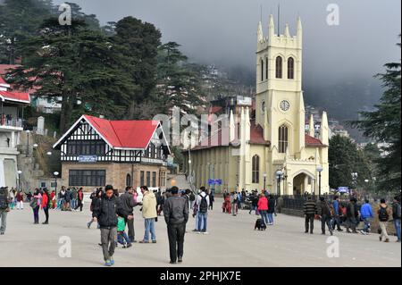 Christ Church et State Library sur Mall Road à Shimla State Himachal Pradesh Inde Banque D'Images