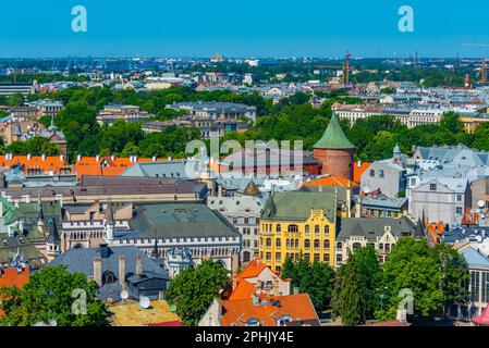 Vue aérienne de Riga, Lettonie. Banque D'Images