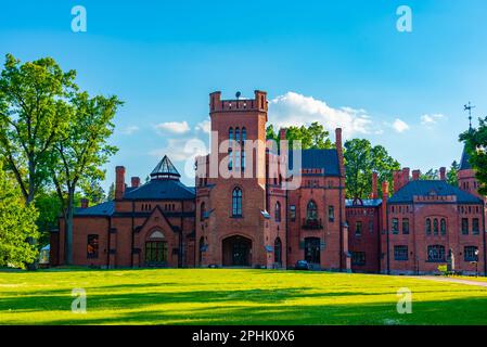 Le château de Sangaste en Estonie pendant une journée ensoleillée. Banque D'Images