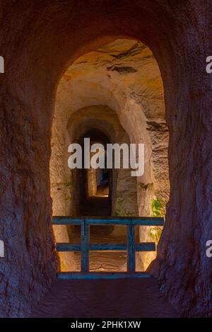 Musée des grottes de Piusa en Estonie. Banque D'Images