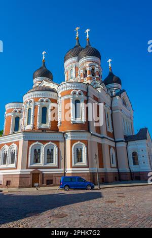 Cathédrale orthodoxe russe Alexander Nevski à Toompea, dans la région de Tallinn, Estonie. Banque D'Images