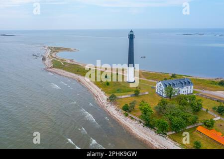 Phare de la péninsule de Sorve en Estonie. Banque D'Images