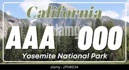 Plaques d'immatriculation de véhicule en Californie aux États-Unis d'Amérique, plaques de voiture. Numéros de permis de conduire de différents États américains. Imprimé vintage pour les motifs, autocollants et affiches de tee-shirts Banque D'Images