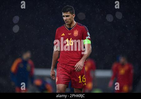 Glasgow, Royaume-Uni. 28th mars 2023. Rodof Espagne après le match de qualification de l'UEFA European Championship à Hampden Park, Glasgow. Crédit photo à lire: Neil Hanna/Sportimage crédit: Sportimage/Alamy Live News Banque D'Images