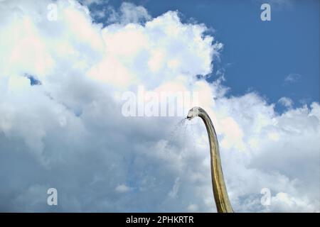 Parc dinozaurów W Łebie W północnej Polsce nad morzem Bałtyckim. Banque D'Images