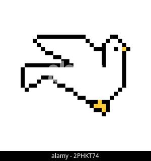 Pigeon pixel Art. Pixélisé Dove 8 bits Illustration de Vecteur