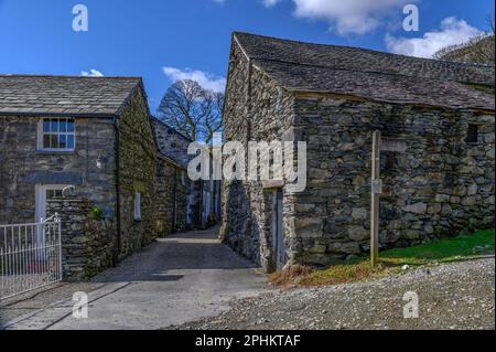 Jonction de sentier à Kentmere, Cumbria Banque D'Images