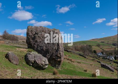 La Pierre de Badger à Kentmere dans les Fells de l'est de Cumbria Banque D'Images